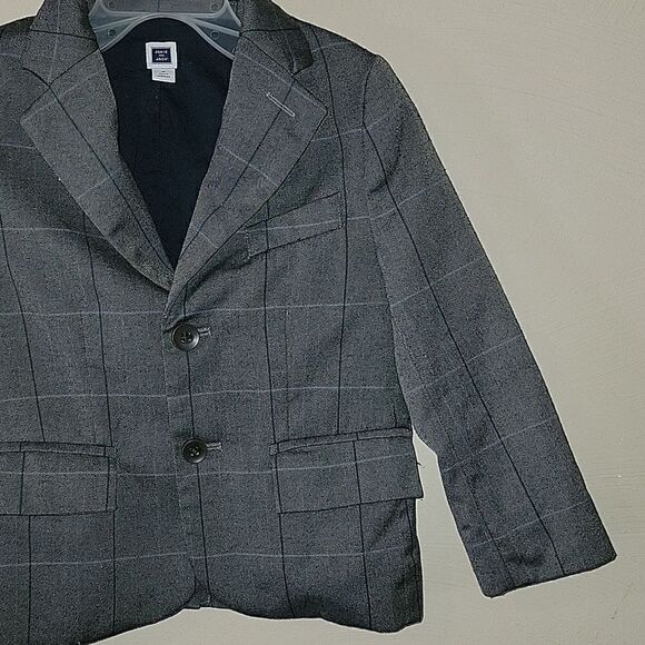 JANIE AND JACK GRAY PLAID CLASSIC STYLE BLAZER, SIZE 3 - Picture 4 of 11